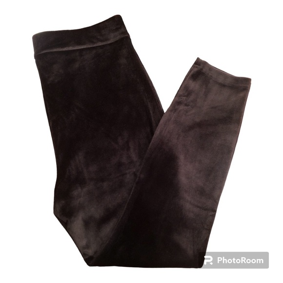 Nanette Lepore high rise black velvet corduroy leggings-Size Large - Picture 3 of 5
